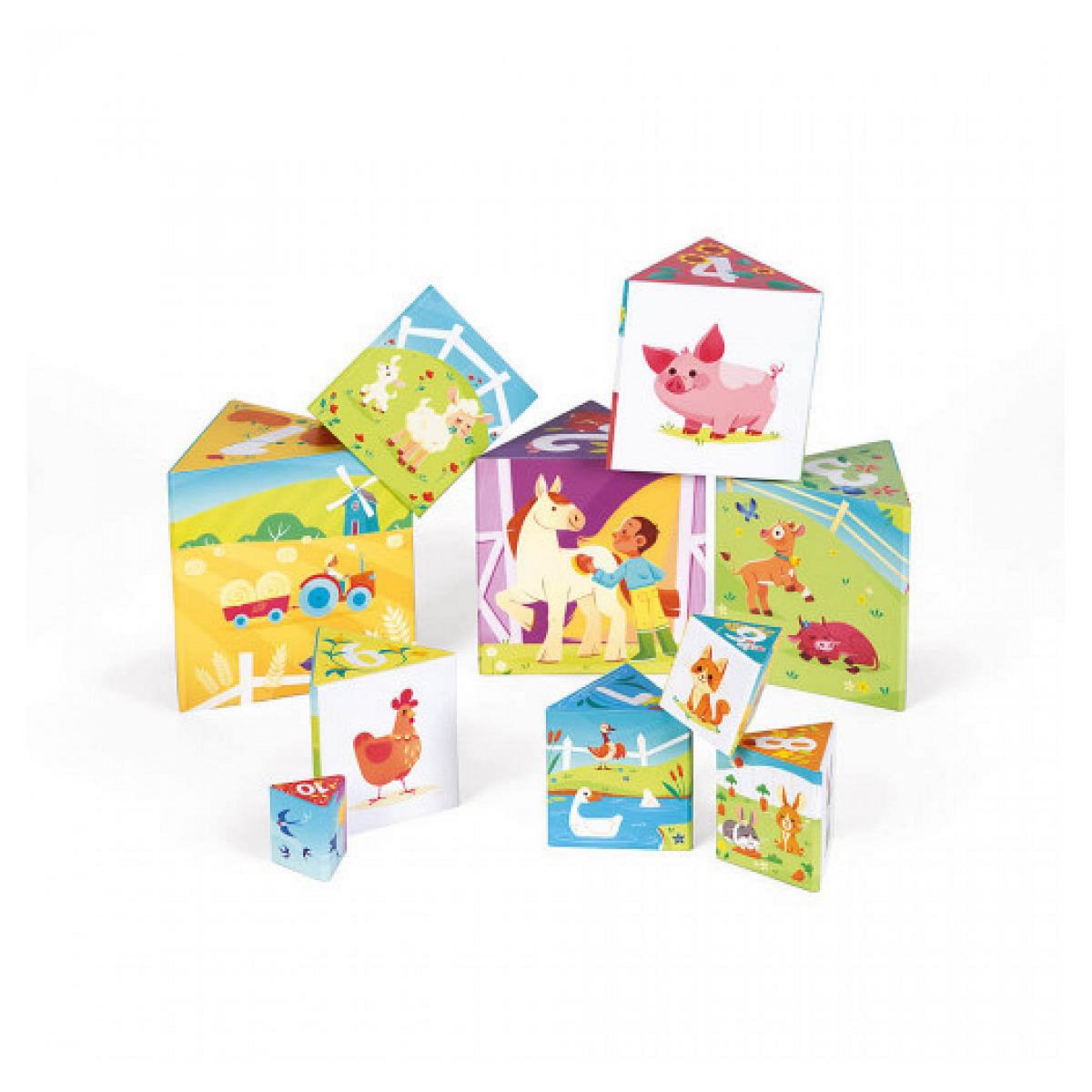 Juratoys-Janod Pyramide triangle la vie a la ferme