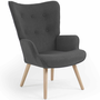 Voir la diapositive 1 : ID MARKET Fauteuil scandinave IVAR en tissu gris anthracite