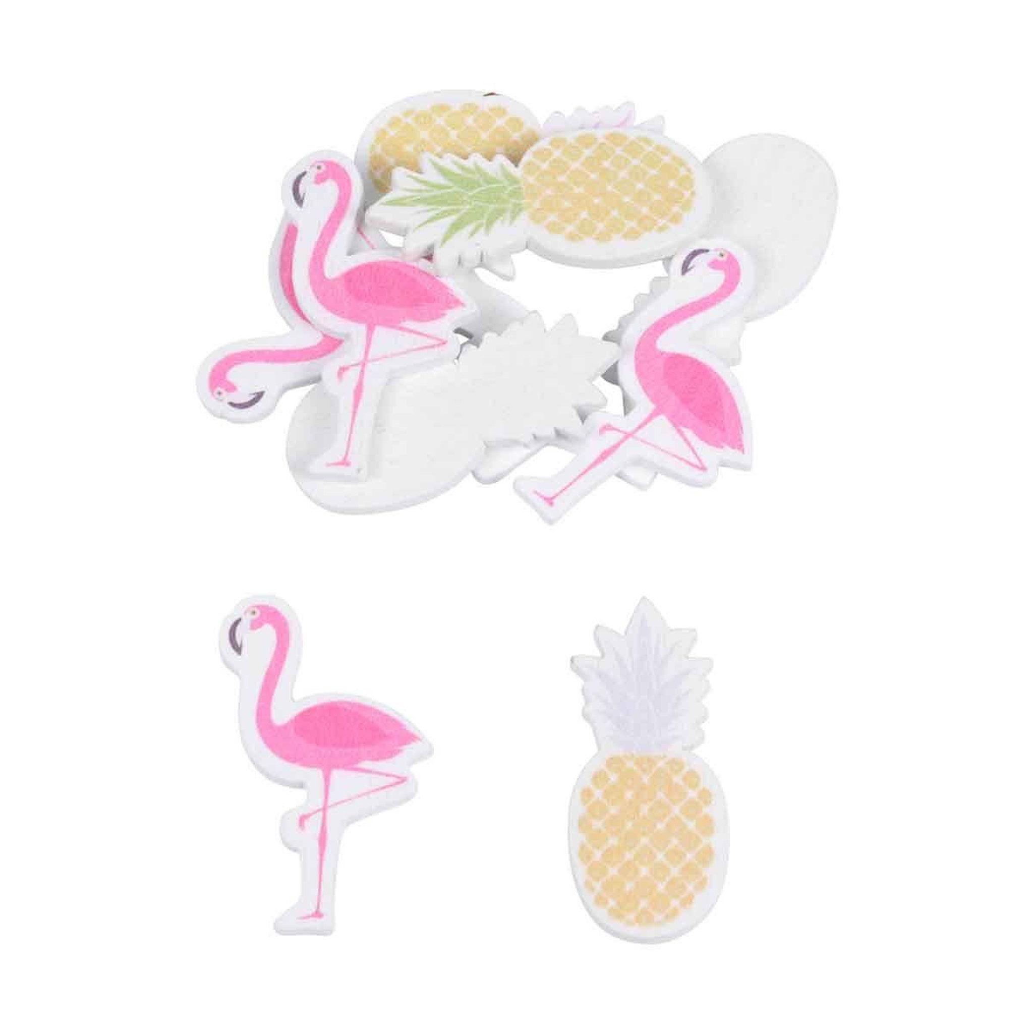 HOMEA Lot de 10 Embellisseurs Adhésifs  Tropical  Blanc