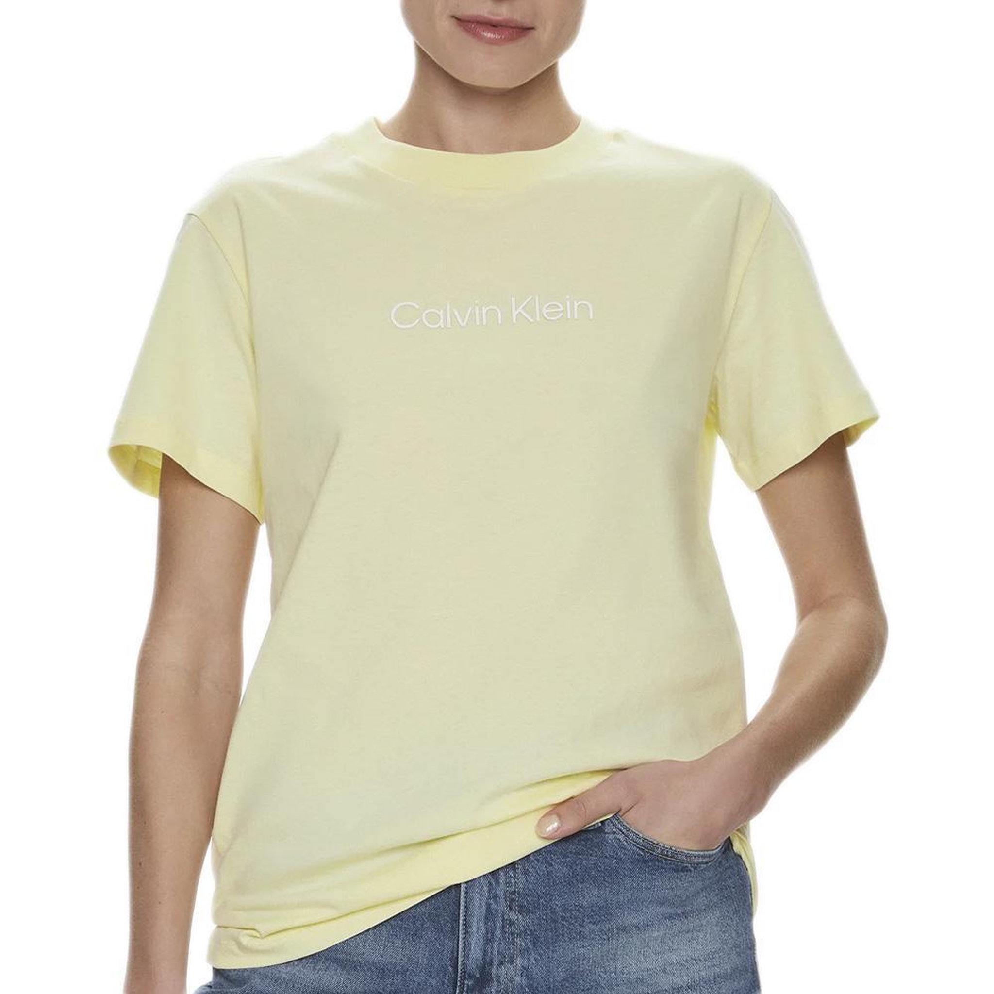 CALVIN KLEIN JEANS T-shirt Jaune Femme Calvin Klein Jeans Hero Logo. Coloris disponibles : Jaune