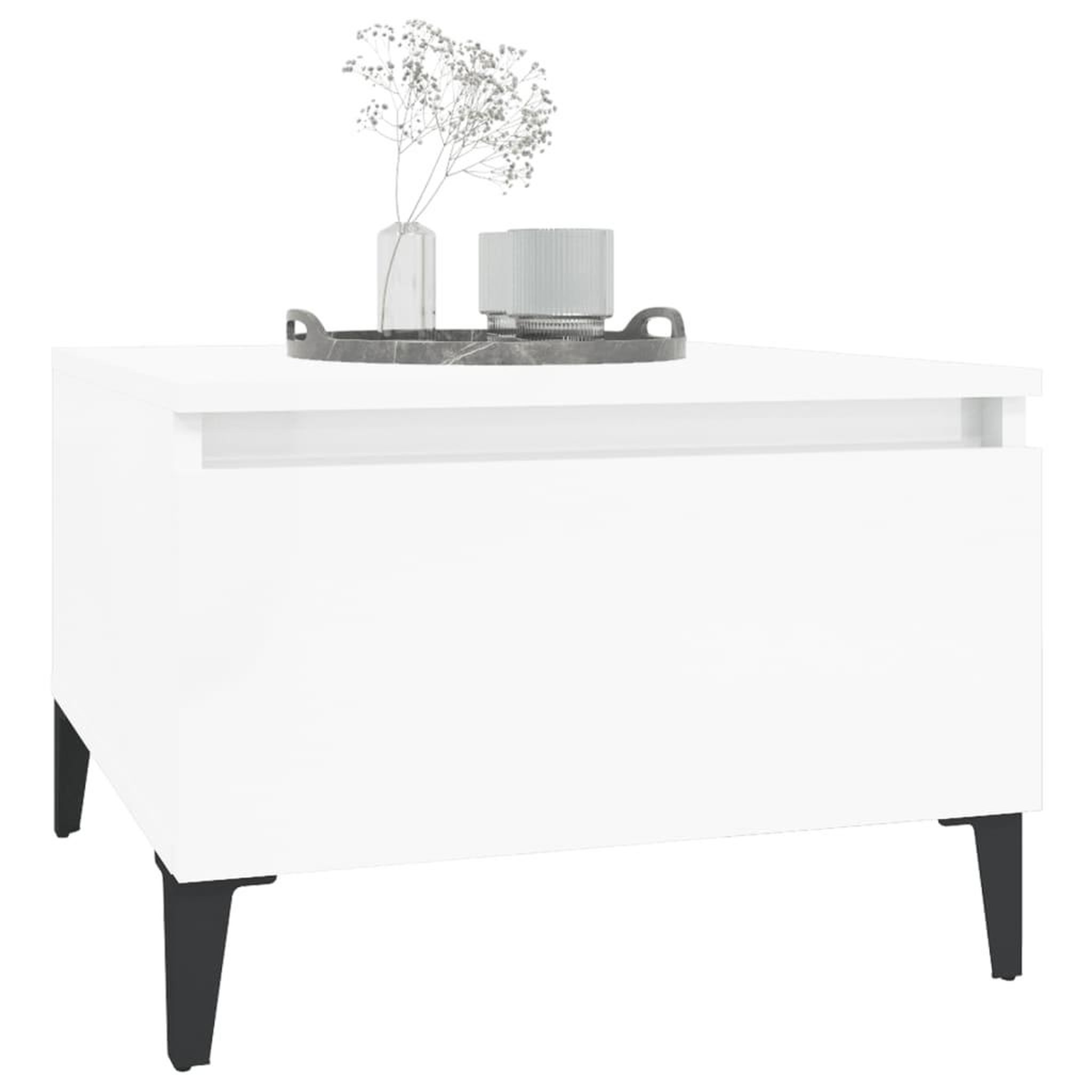 Voir la diapositive 4 : VIDAXL Tables d'appoint 2pcs Blanc brillant 50x46x35cm Bois ingenierie