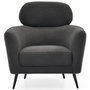Voir la diapositive 2 : Paris Prix Fauteuil Design Bouclette  Damien  86cm Gris Foncé