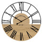 Voir la diapositive 1 : ATMOSPHERA Horloge Murale Déco  Clovis  70cm Noir & Naturel