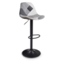 Voir la diapositive 4 : ID MARKET Lot de 4 tabourets de bar KARL design patchworks noirs, gris et blancs pied noir