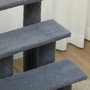 Voir la diapositive 6 : PAWHUT Escalier pour chat - escalier pour chien - 4 marches - revêtement flanelle grande douceur haute densité - structure panneaux particules - gris