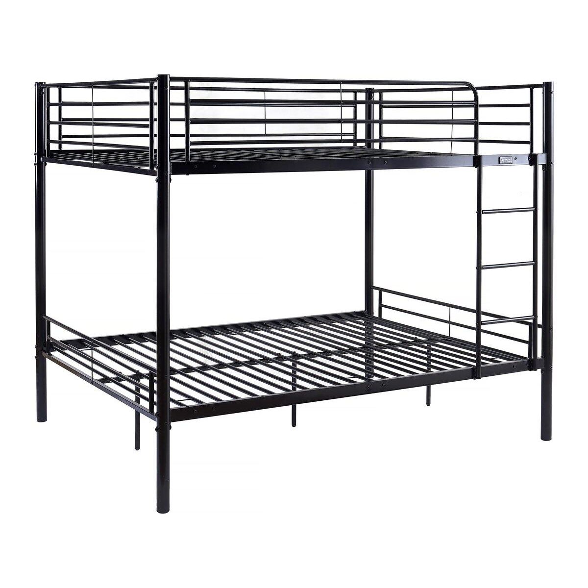 Habitat et Jardin Lit superposé double  Adam  - Sommier inclus - 140 x 190 cm - Noir