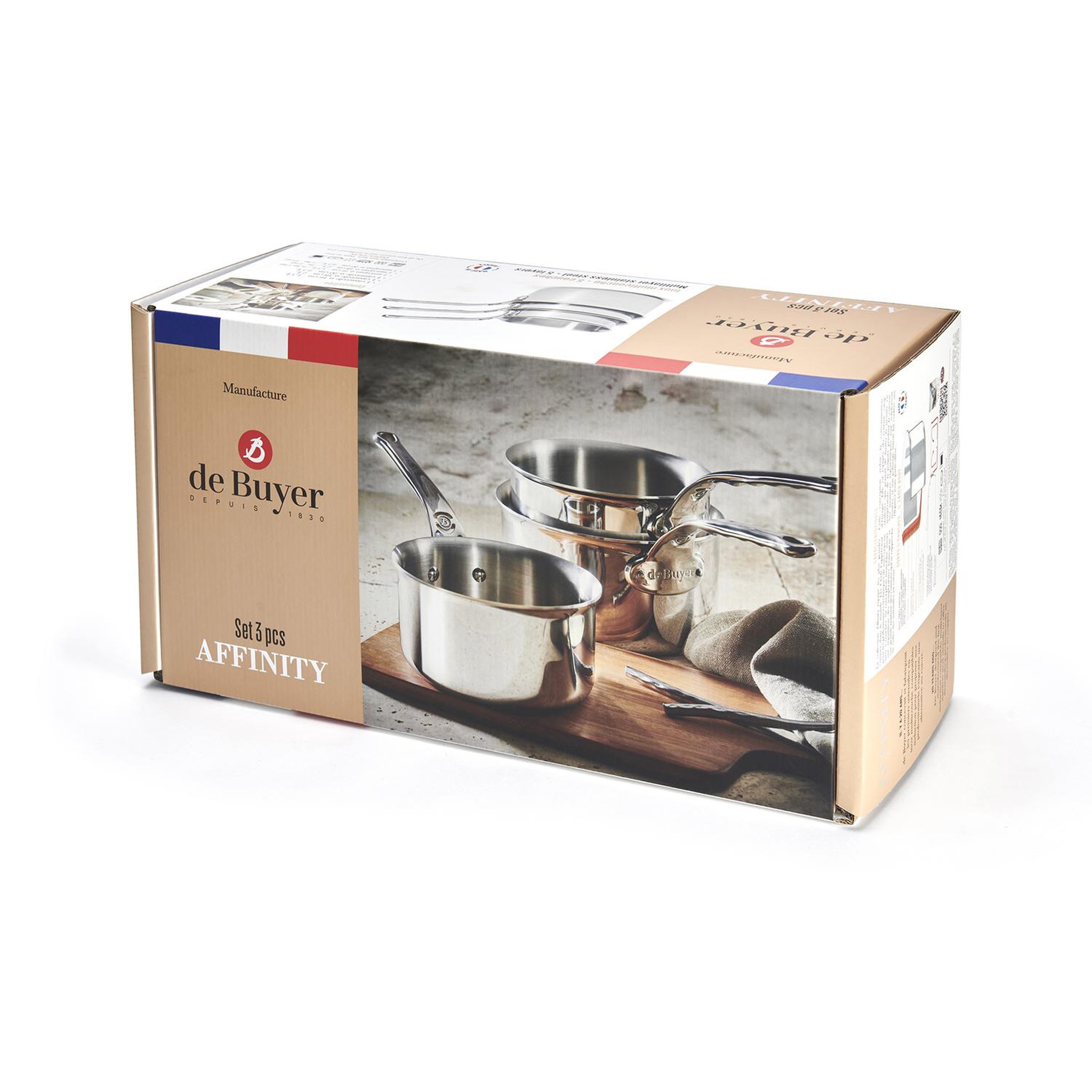 Voir la diapositive 4 : De buyer Série de 3 casseroles 16/18/20cm inox - 3706.01