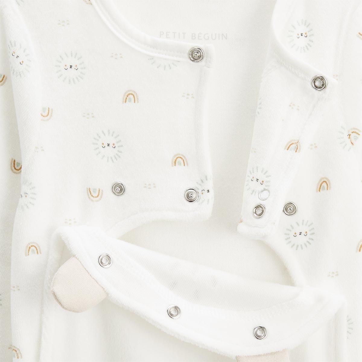 Petit Béguin Pyjama bébé en velours ouverture pont Mon Petit Chou du Pérou