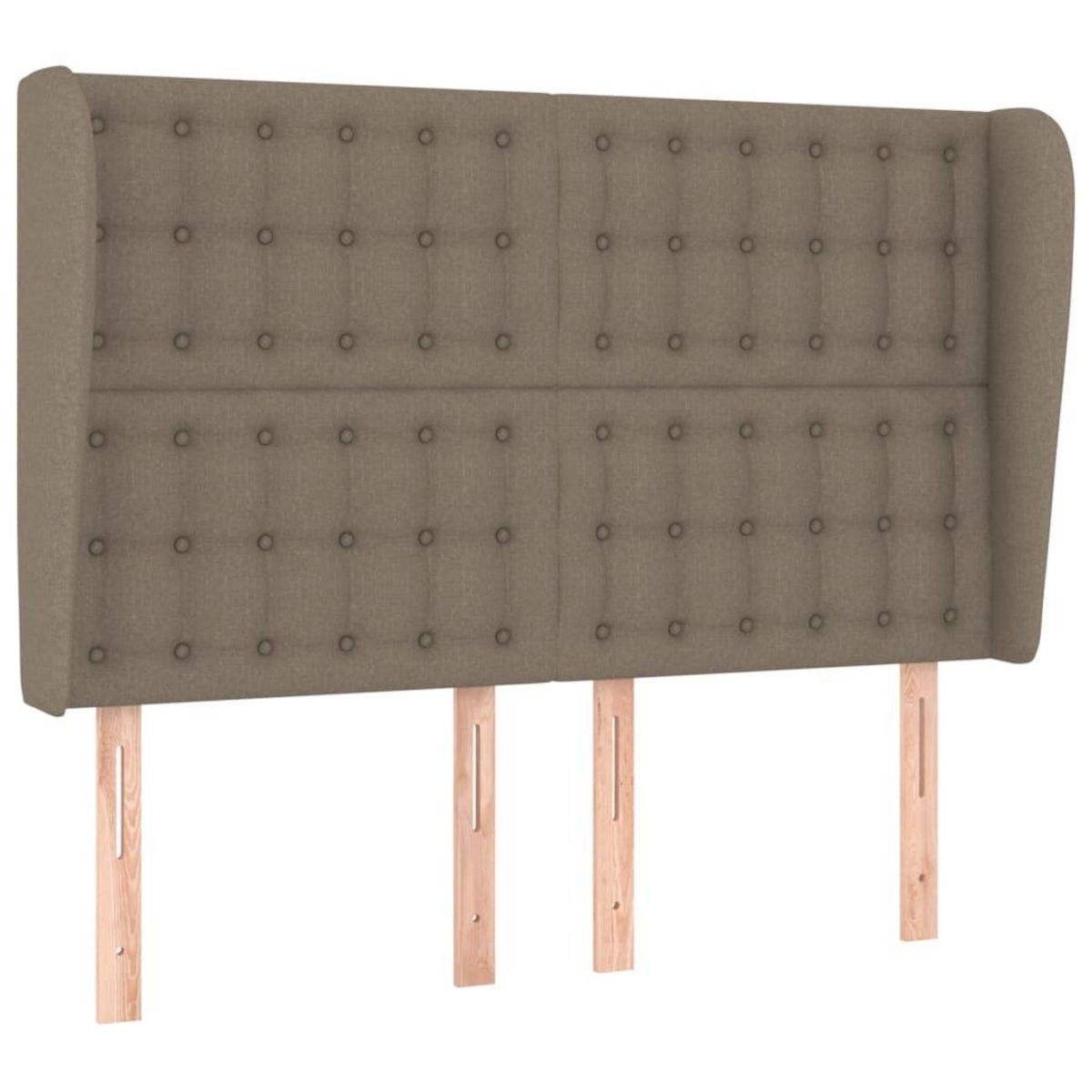 VIDAXL Tete de lit avec oreilles Taupe 147x23x118/128 cm Tissu