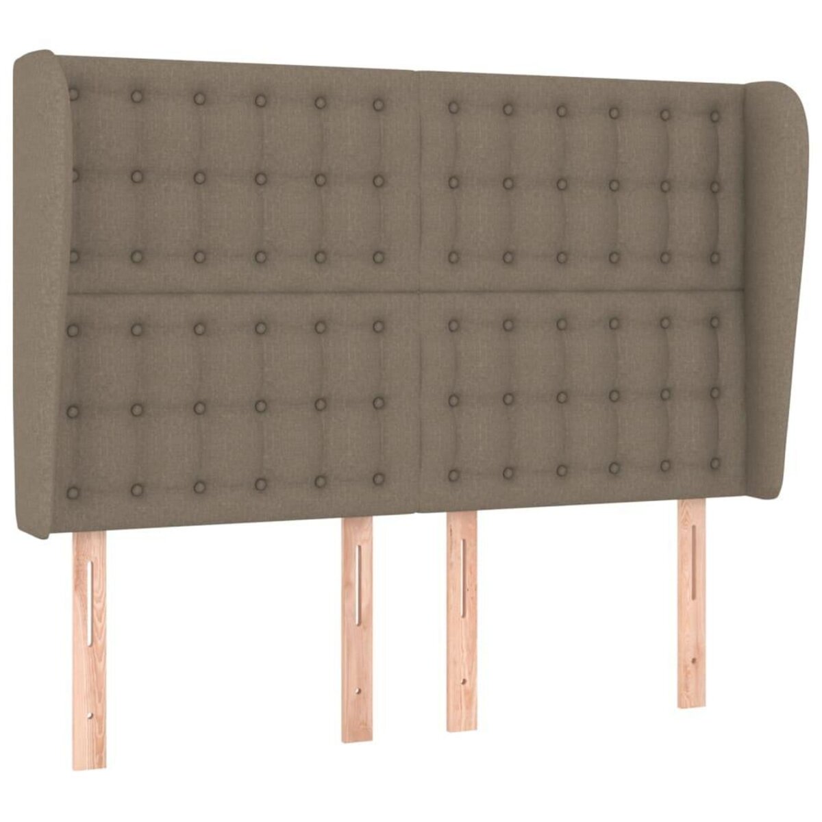 VIDAXL Tete de lit avec oreilles Taupe 147x23x118/128 cm Tissu