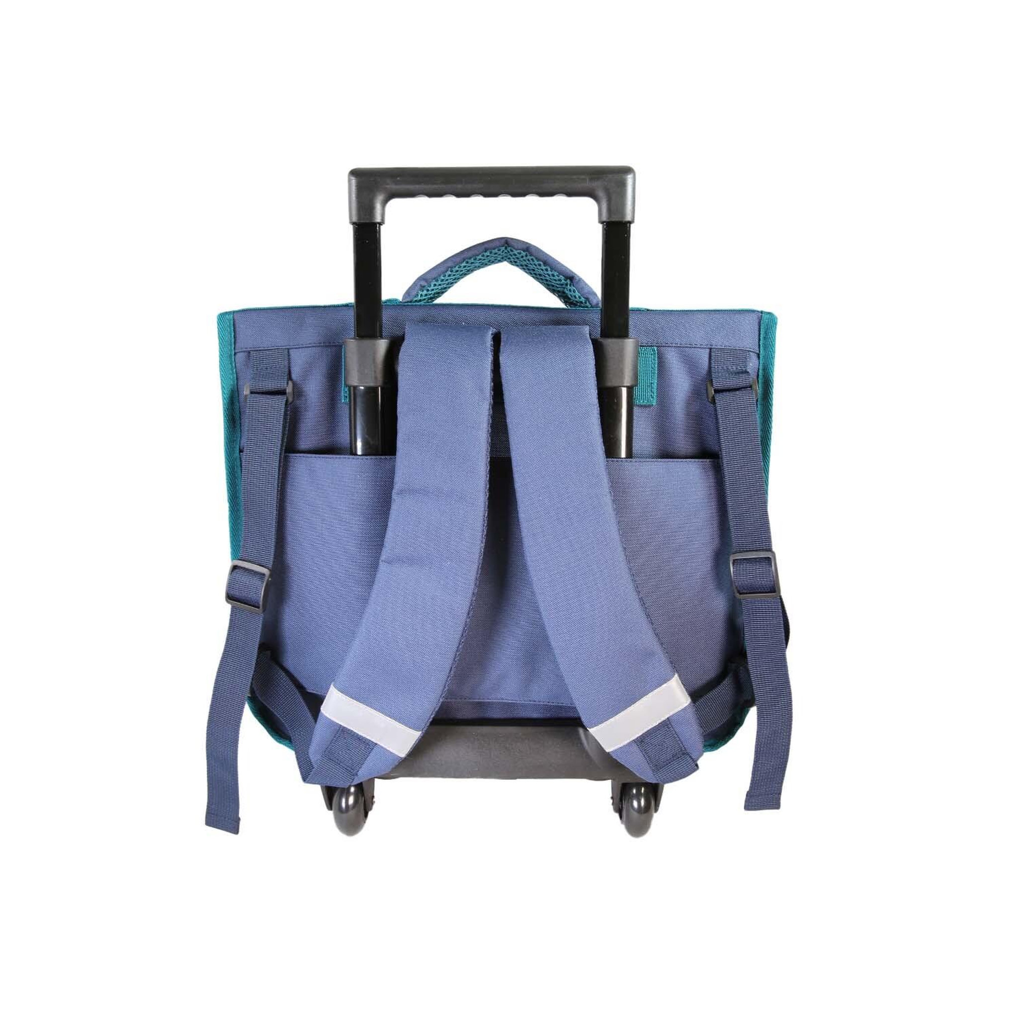 Voir la diapositive 4 : Bagtrotter Lili Lou - Cartable à roulettes 38cm - Fille - Beige /Bleu - 2 compartiments