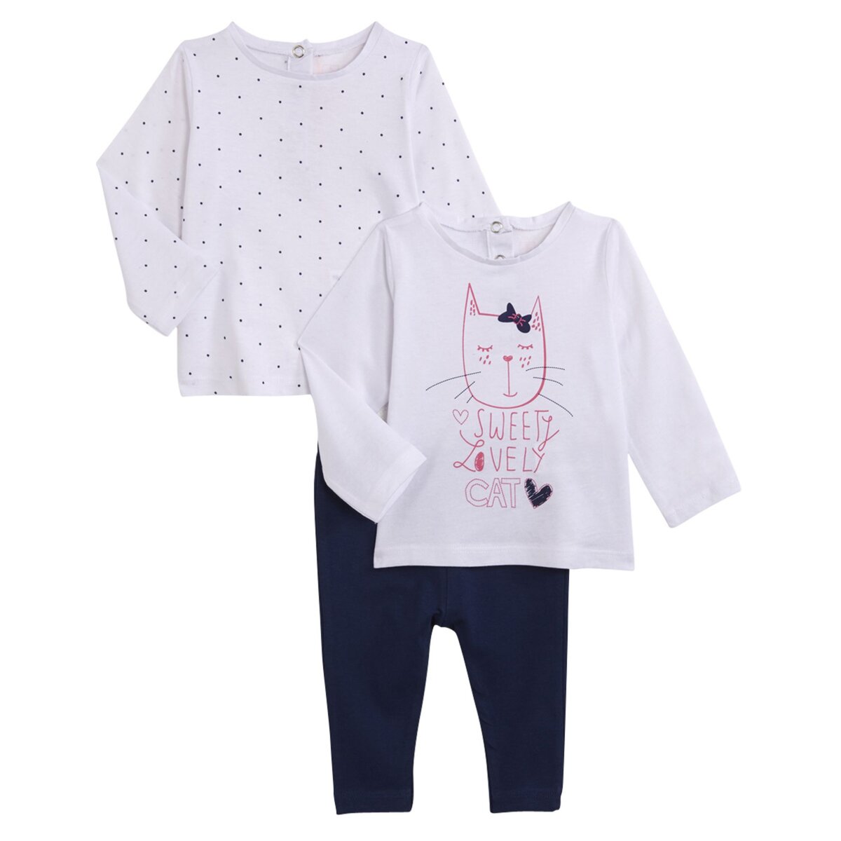 IN EXTENSO Ensemble 2 tee-shirts manches longues + legging 
