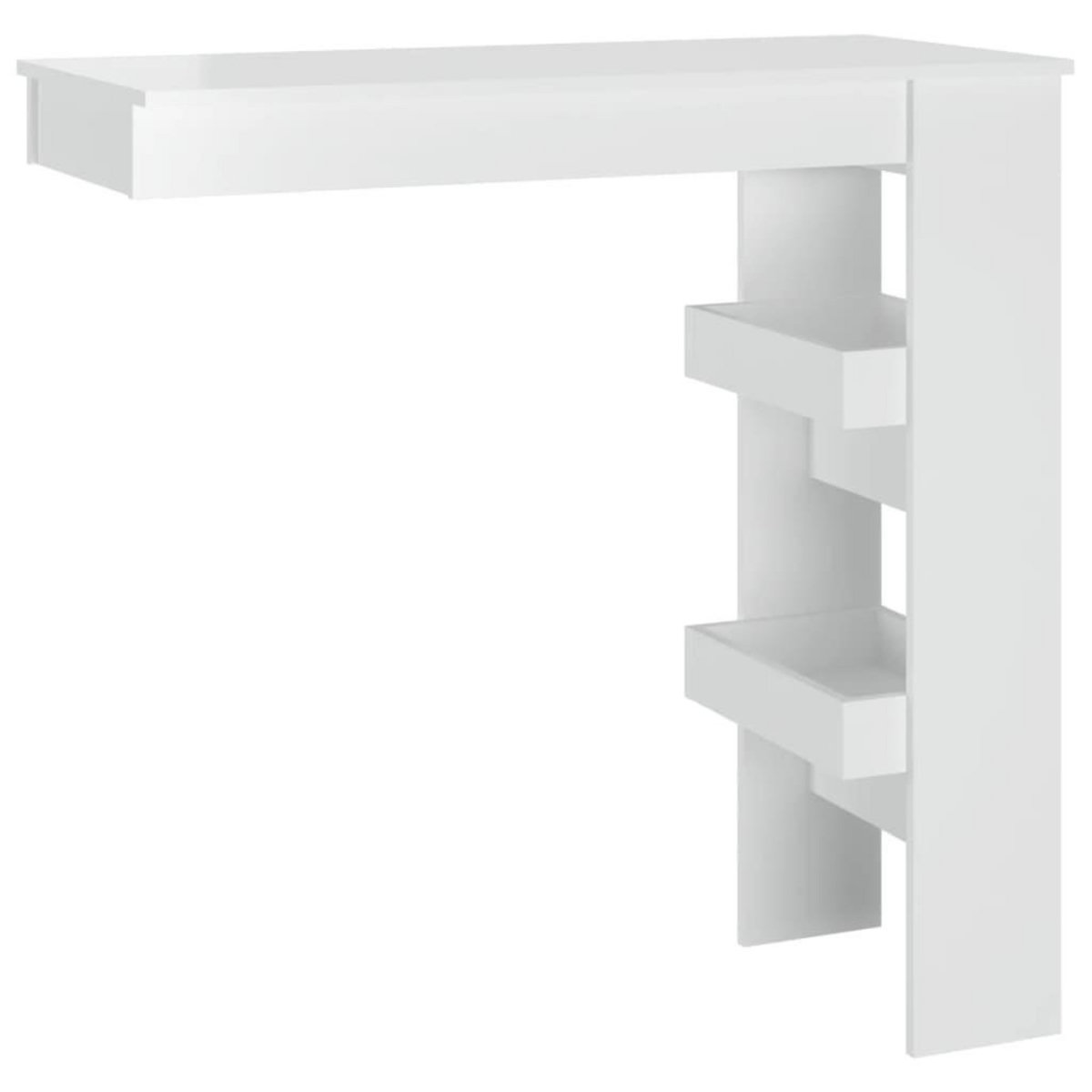 VIDAXL Table bar mural Blanc Brillant 102x45x103,5cm Bois d'ingenierie