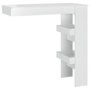 Voir la diapositive 2 : VIDAXL Table bar mural Blanc Brillant 102x45x103,5cm Bois d'ingenierie