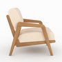 Voir la diapositive 6 : Rendez vous déco Fauteuil de jardin en bois d'acacia et tissu beige clair-Siargao