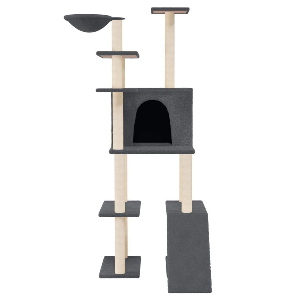 VIDAXL Arbre a chat avec griffoirs en sisal Gris fonce 166 cm