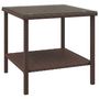 Voir la diapositive 2 : VIDAXL Table d'appoint marron 45x45x45 cm poly rotin et verre trempe