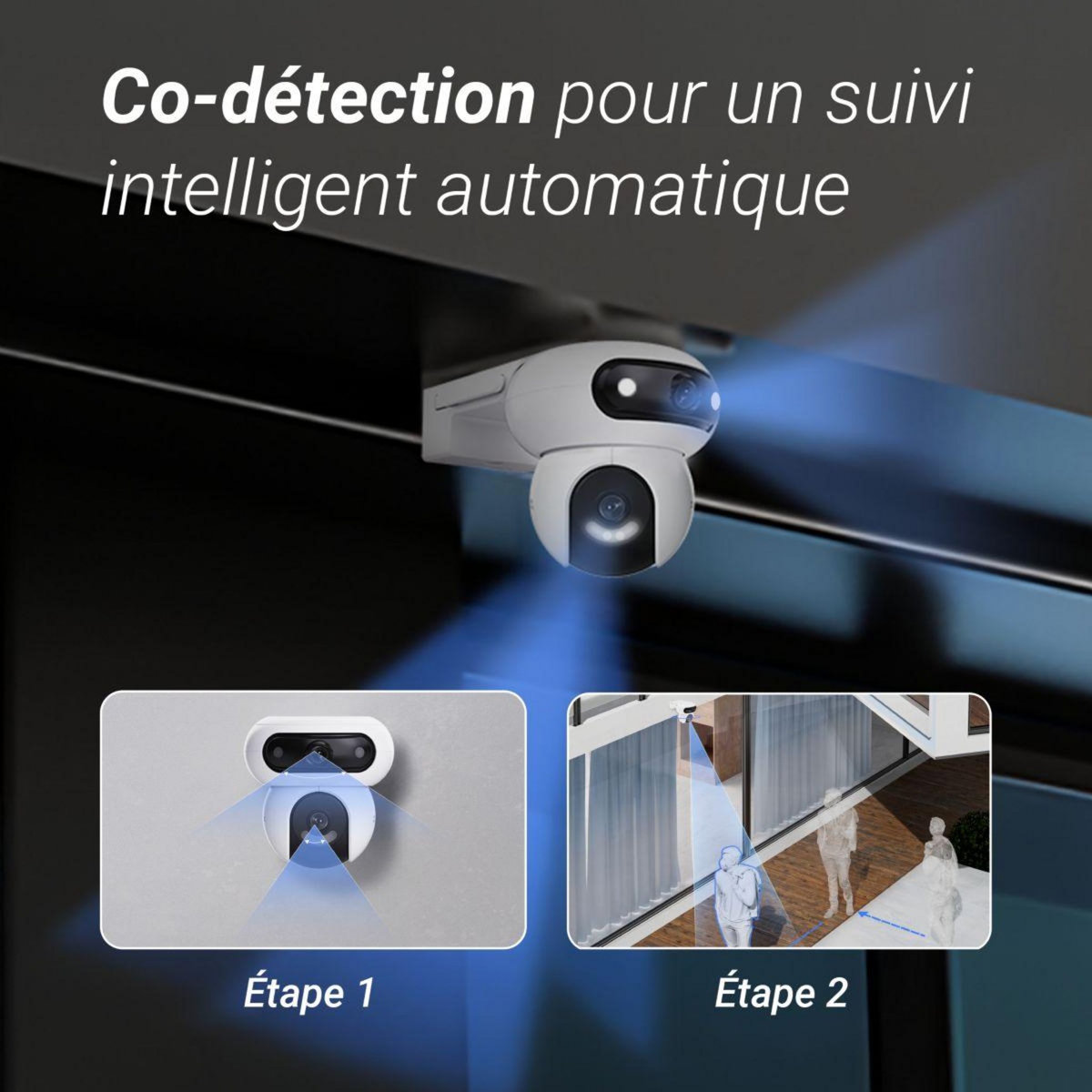 EZVIZ Caméra de surveillance H90 - Double optique 2K+ motorisée
