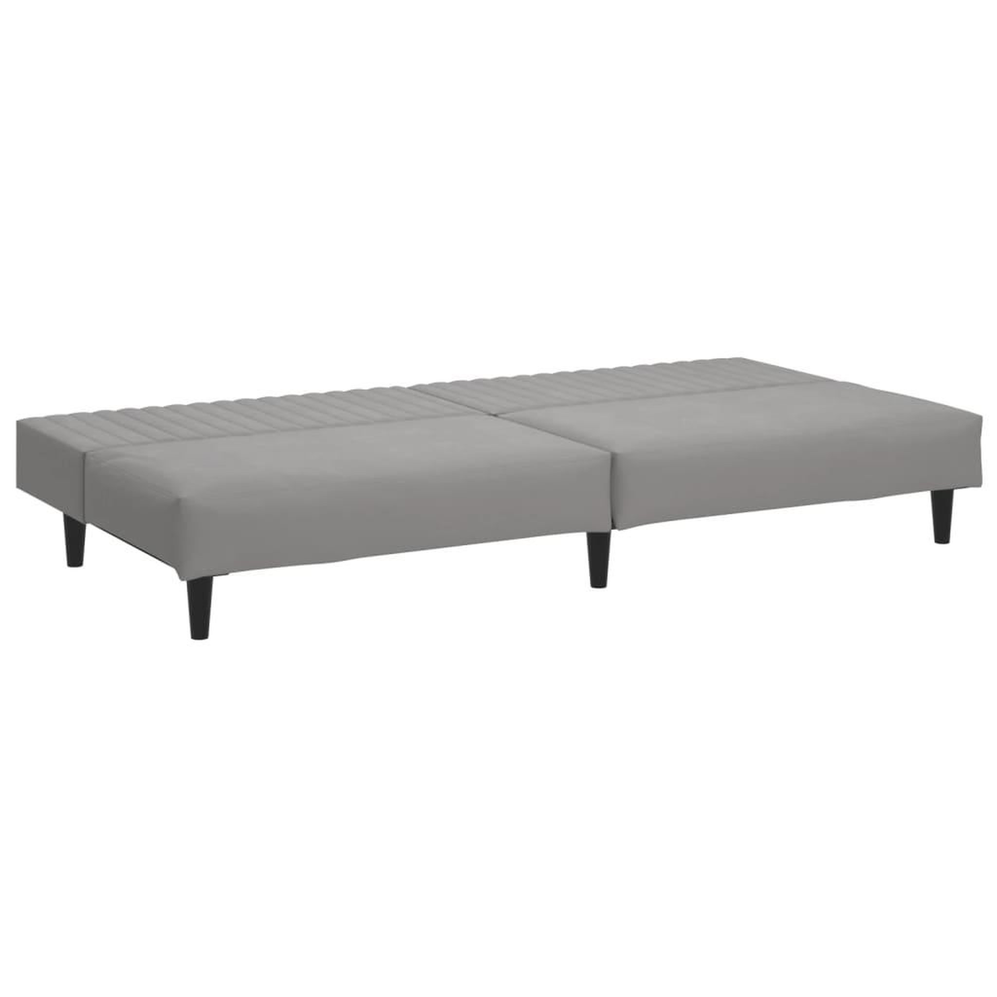 Voir la diapositive 5 : VIDAXL Canape-lit a 2 places gris clair velours