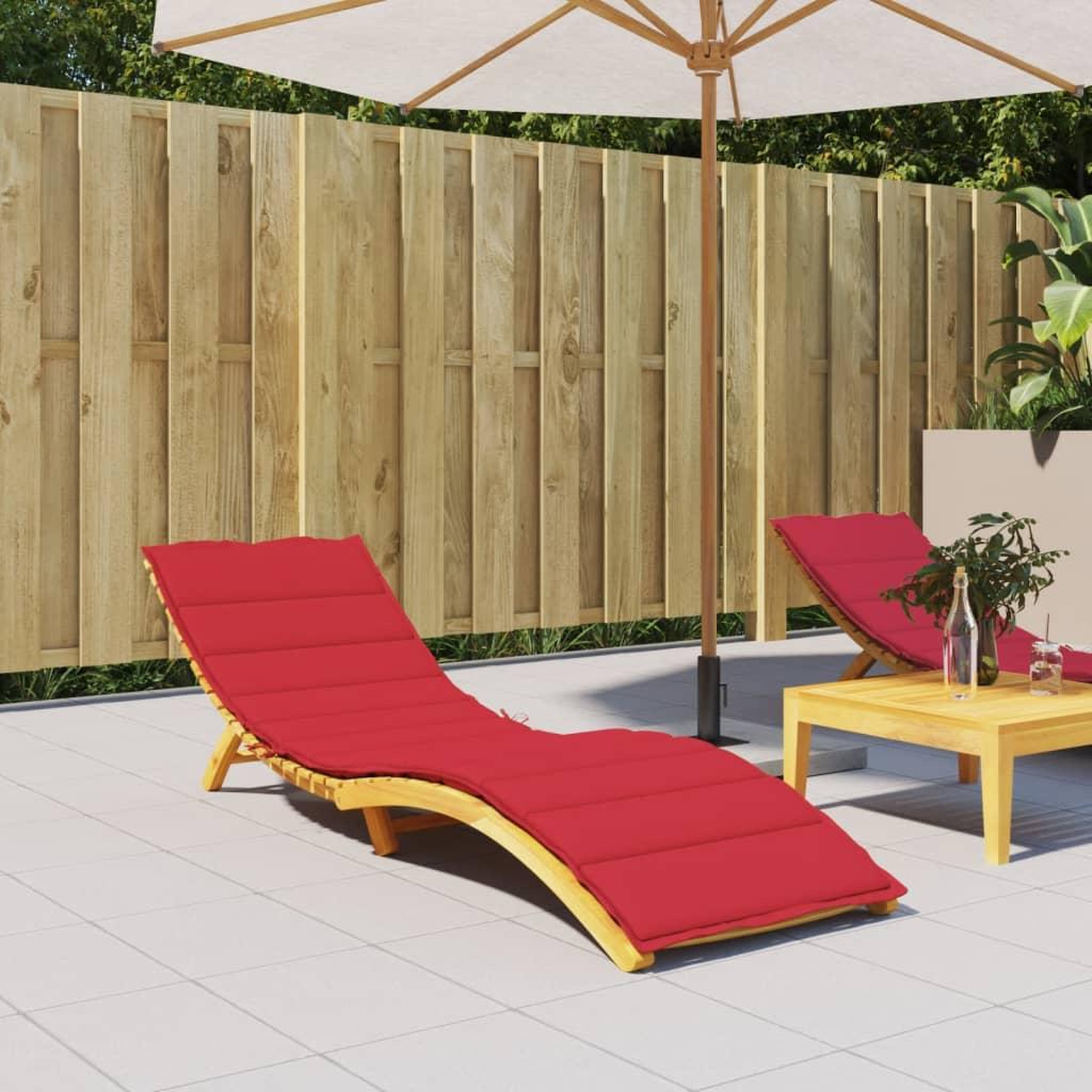 Voir la diapositive 1 : VIDAXL Coussin de chaise longue rouge 200x70x3 cm tissu oxford