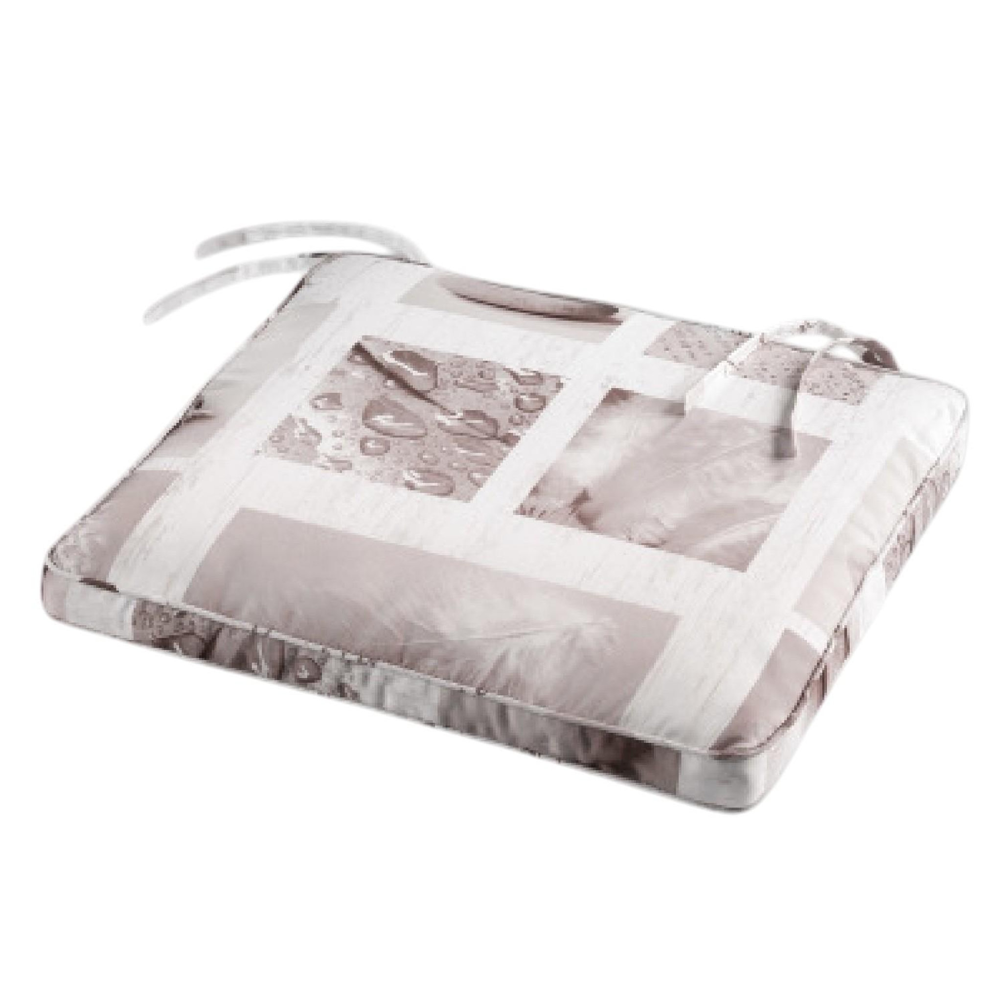 Eden Coussin galette de chaise assise 43 x 37 x 5 cm clarte blanc