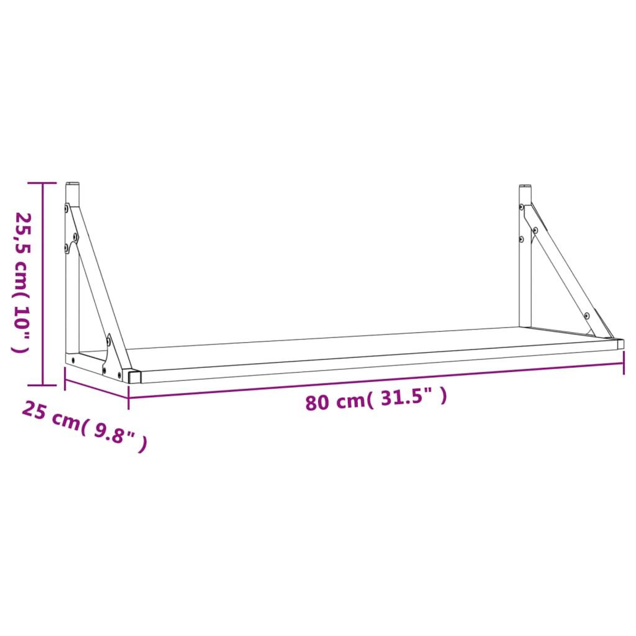 Voir la diapositive 6 : VIDAXL Etageres murales 2 pcs chene sonoma 80x25x25,5 cm