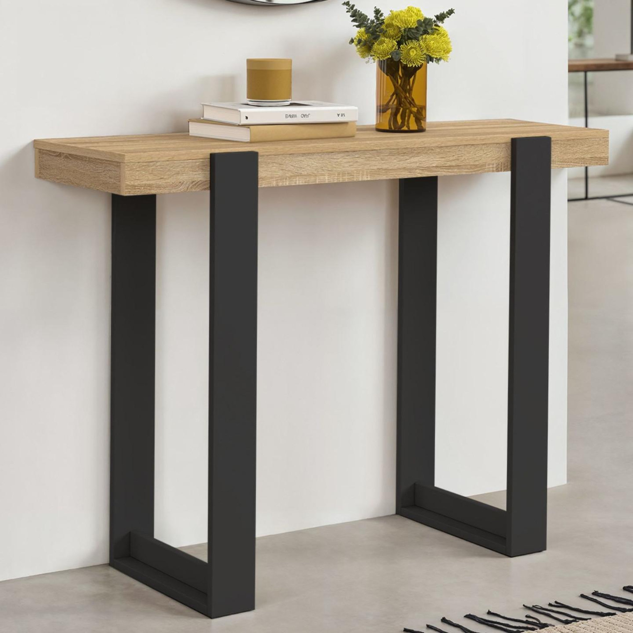 Voir la diapositive 2 : ID MARKET Console phoenix bois et noir