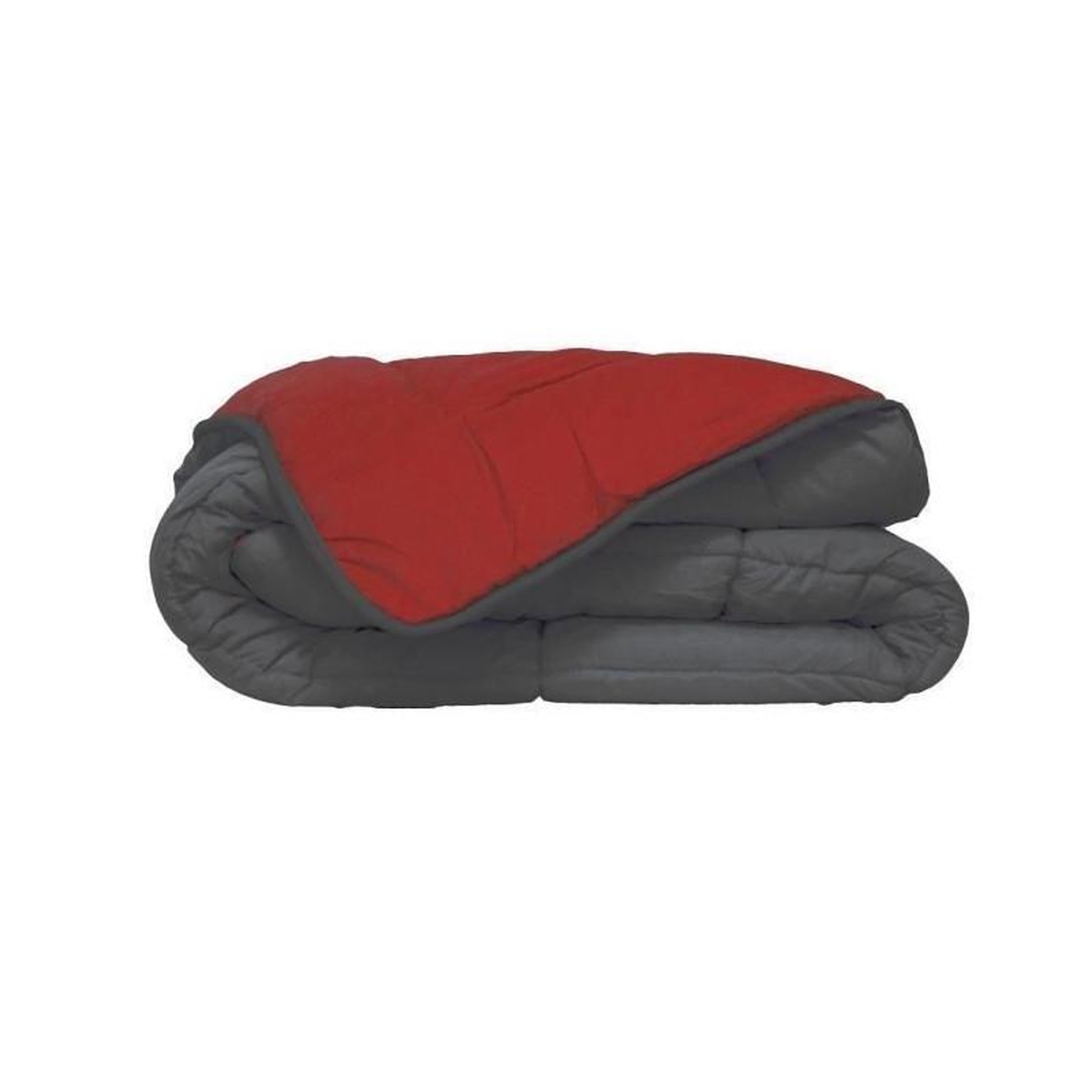 POYET MOTTE HUDSON Couette legere Microfibre 200g/m2 240x260cm Gris + Rouge