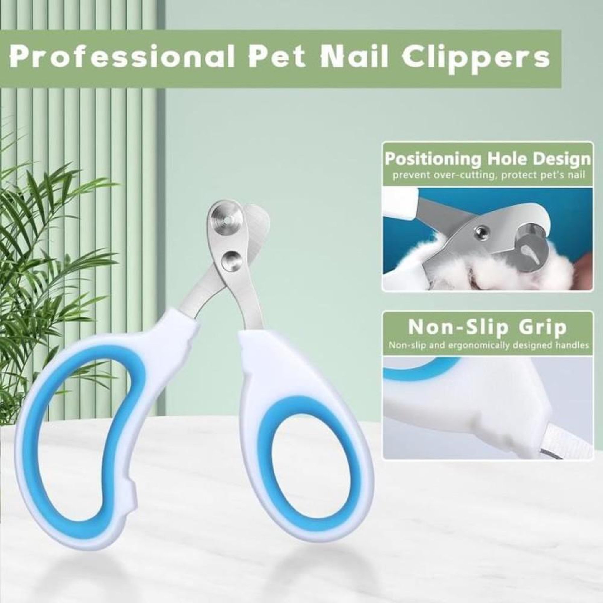 Voir la diapositive 4 : Coupe-ongles professionnel blanc avec trou de positionnement pour chats, petits chiens, lapins et chatons