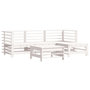 Voir la diapositive 3 : VIDAXL Salon de jardin 5 pcs avec coussins blanc bois massif