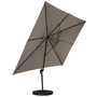 Voir la diapositive 4 : ID MARKET Parasol déporté inclinable rotatif 360 CALVI taupe 3x4 M avec 4 dalles et housse