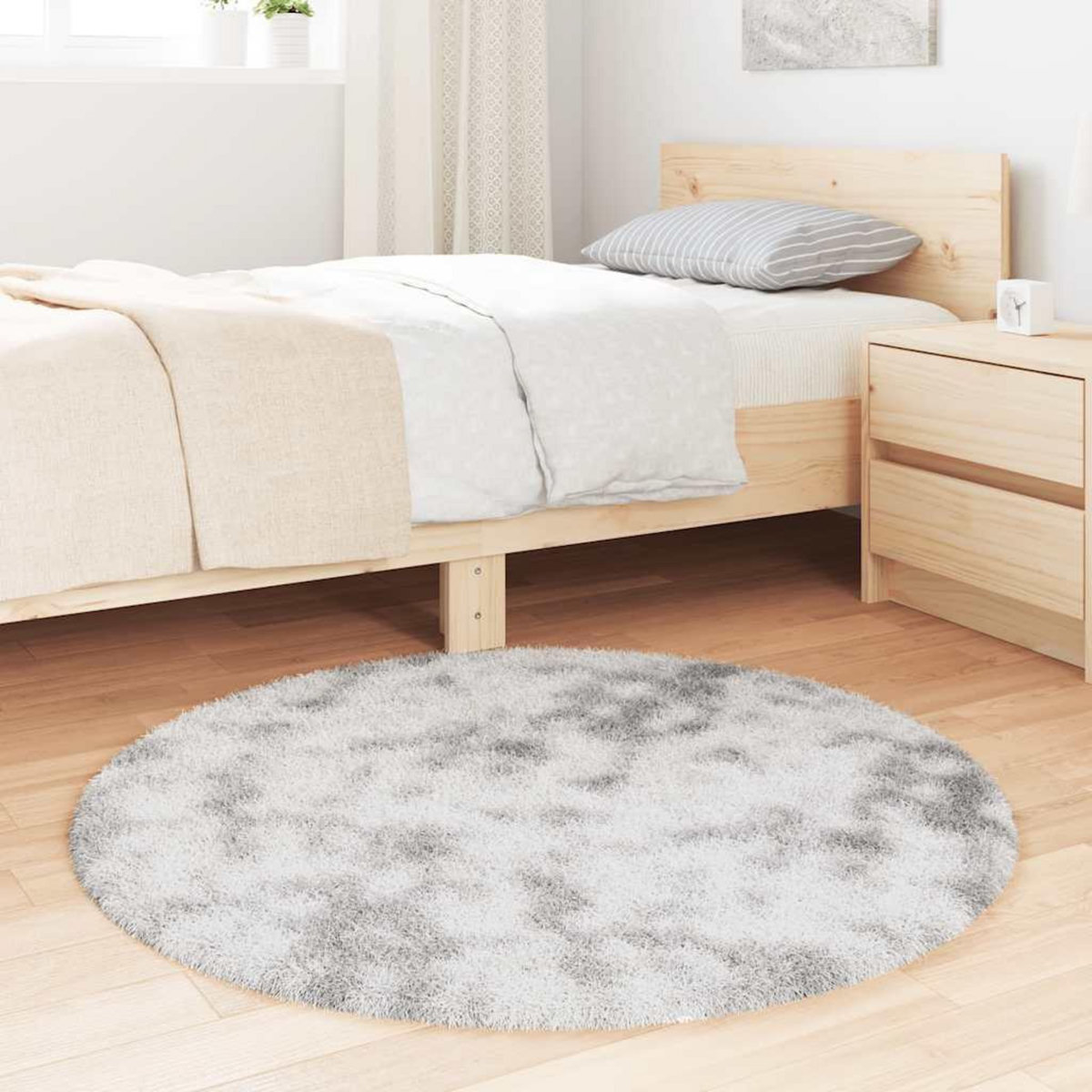 VIDAXL Tapis shaggy a poils longs NAVARRA gris clair 100x100 cm