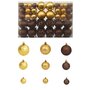 Voir la diapositive 1 : VIDAXL Ensemble de boules de Noël 100 pcs 3/4/6 cm Marron/Bronze/Dore