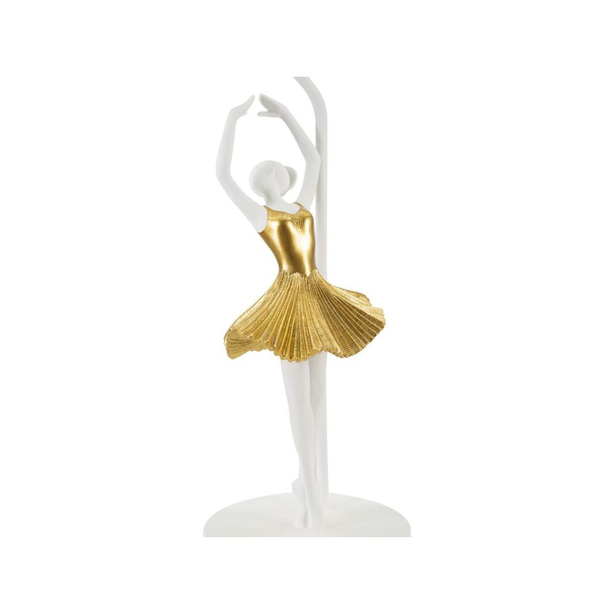 Voir la diapositive 2 : Paris Prix Lampe à poser en résine  dancer  64cm blanc & or