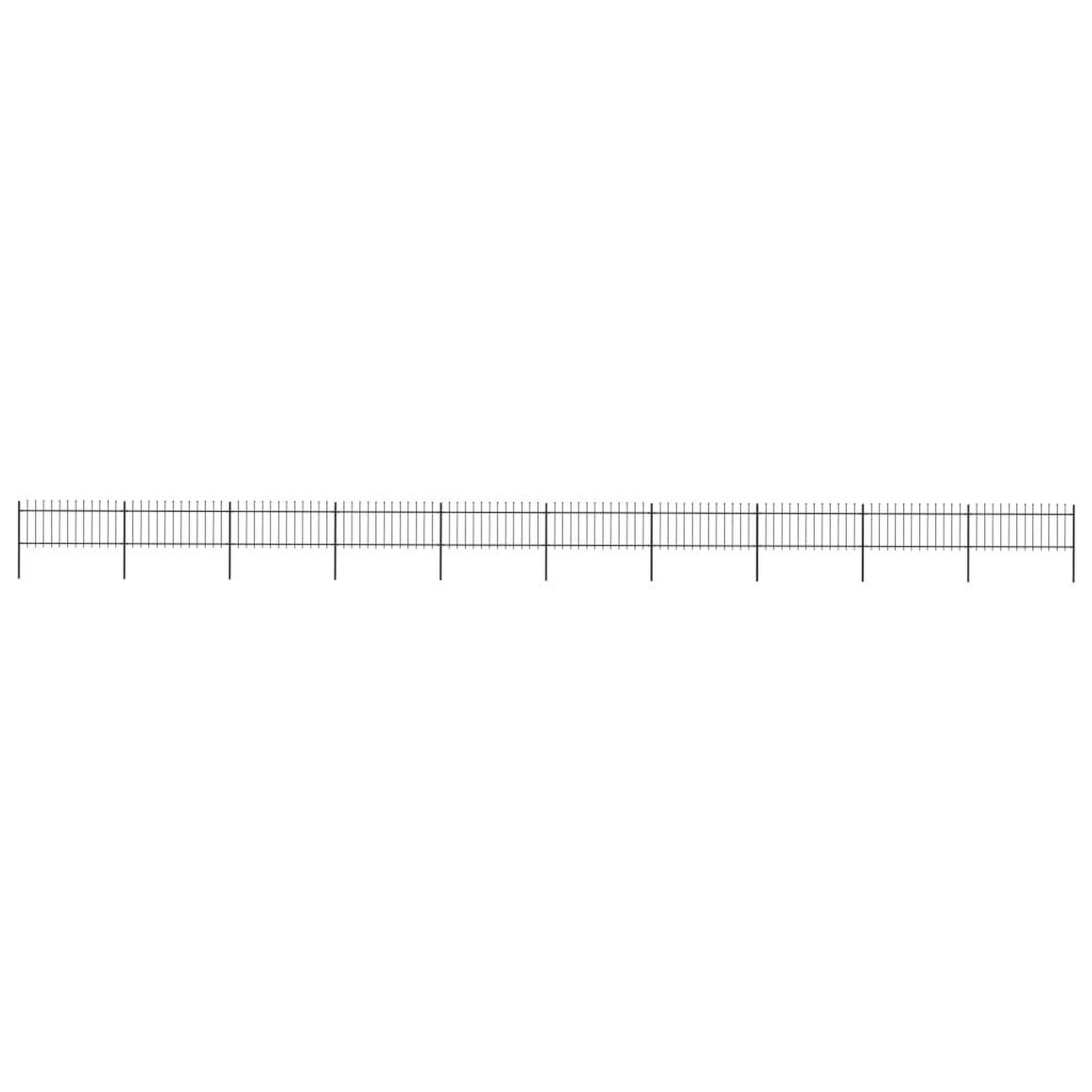 Voir la diapositive 1 : VIDAXL Cloture de jardin avec dessus en lance Acier 17 x 0,8 m Noir