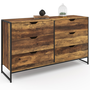 Voir la diapositive 1 : ID MARKET Commode 6 tiroirs HAWKINS XXL 140 cm design industriel