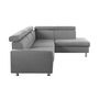 Voir la diapositive 6 : Canapé d'angle 4-5 places fixe avec LED -TOMY- Tissu gris chiné clair - Angle droit