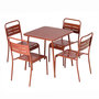 Voir la diapositive 1 : CONCEPT USINE Ensemble table de jardin carrée 70cm et 4 chaises terracotta BERGAME