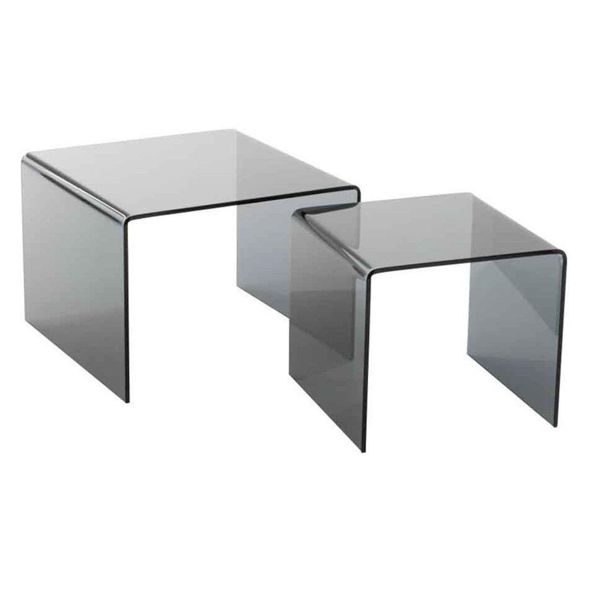 Voir la diapositive 1 : J-LINE Lot de 2 tables gigognes  magda  65cm noir