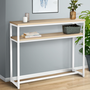 Voir la diapositive 2 : ID MARKET Console double DETROIT design industriel bois et métal blanc