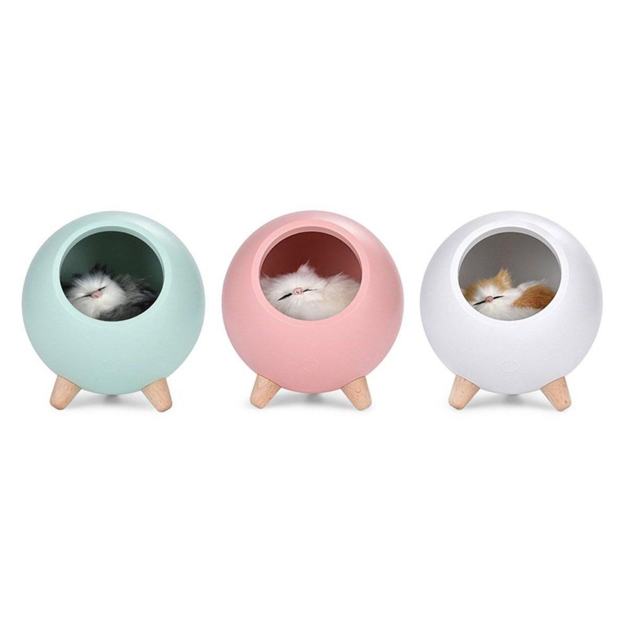 Voir la diapositive 4 : 1001JOUETS Veilleuse enfant Chat - 3 intensités d'éclairage ajustables - Batterie rechargeable - Blanche