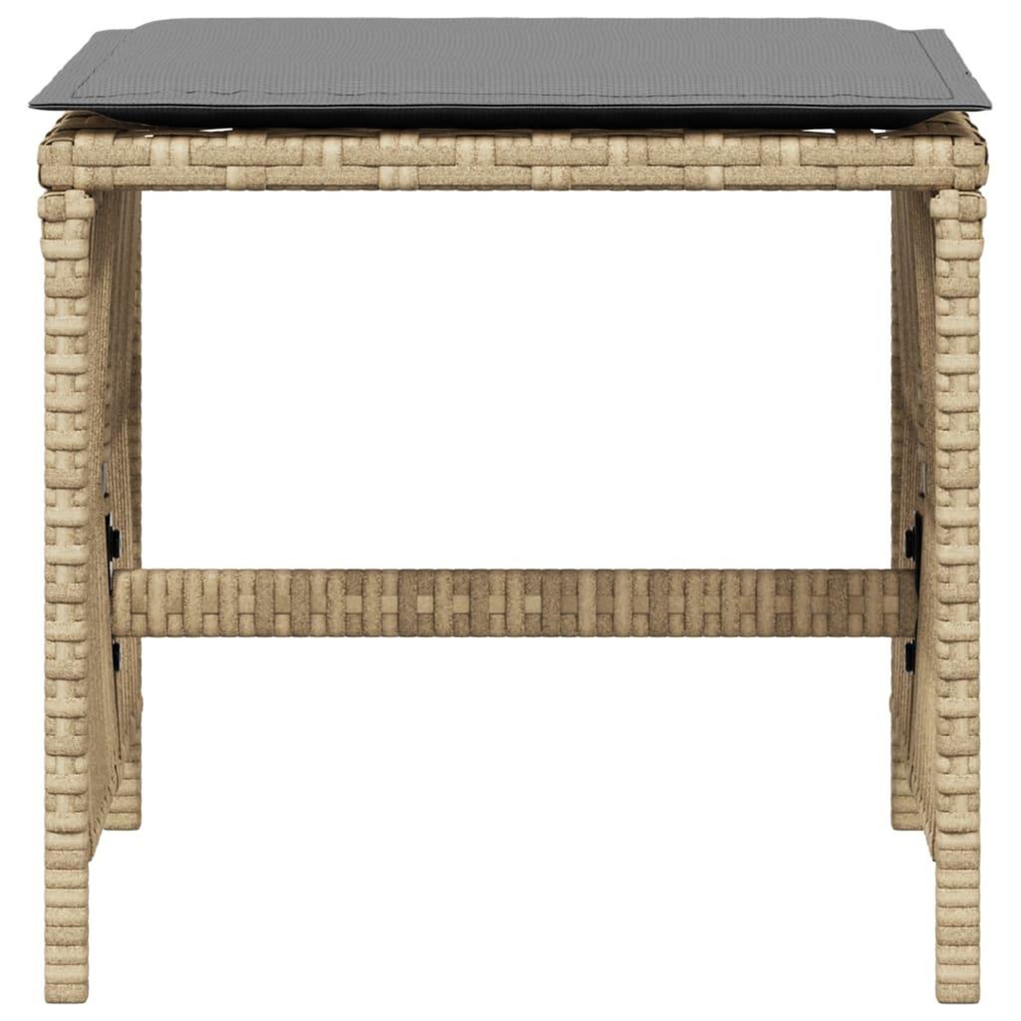Voir la diapositive 5 : VIDAXL Tabourets jardin et coussins lot de 4 melange beige 41x41x36 cm