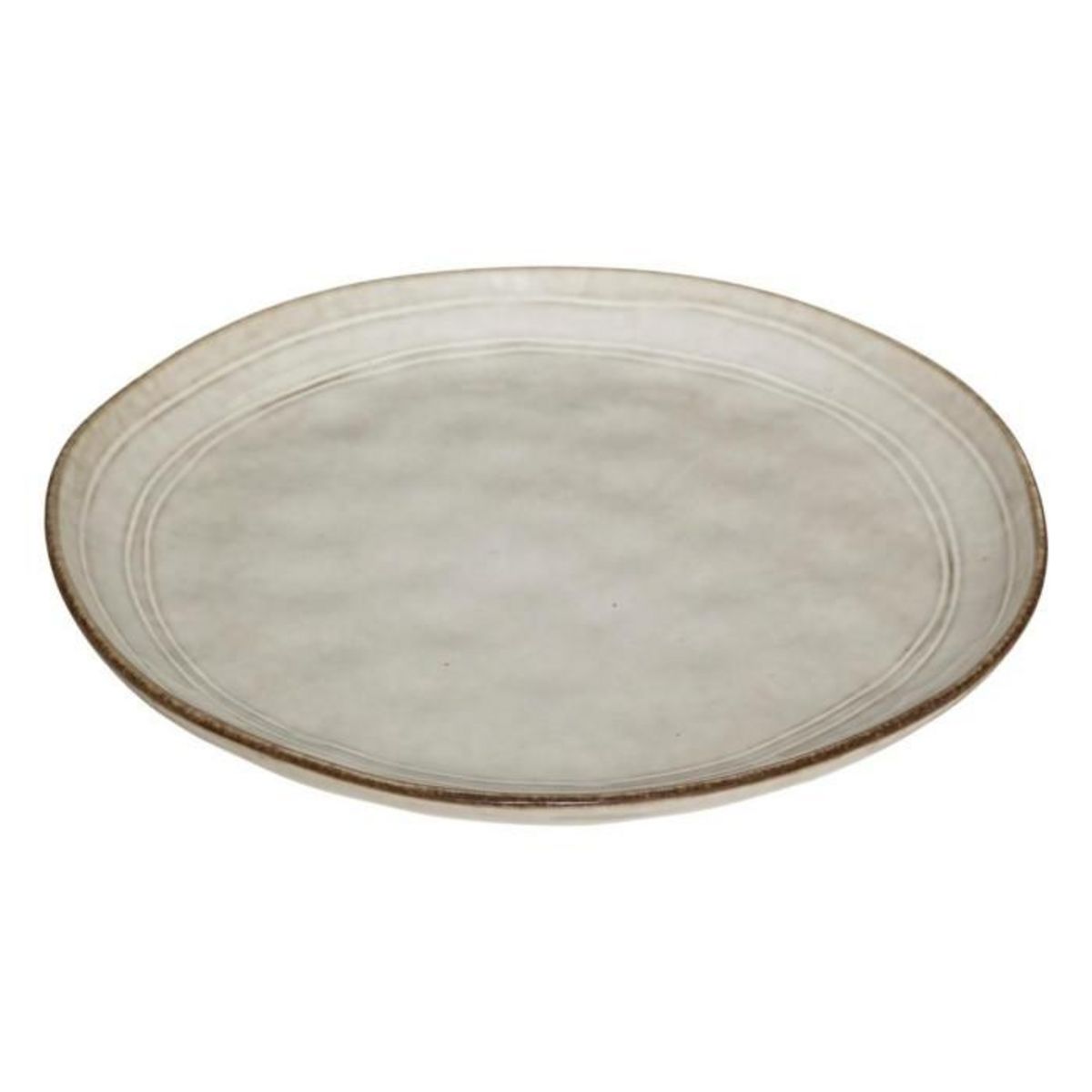 SECRET DE GOURMET Lot de 6 Assiettes à Dessert  Flower  21cm Gris