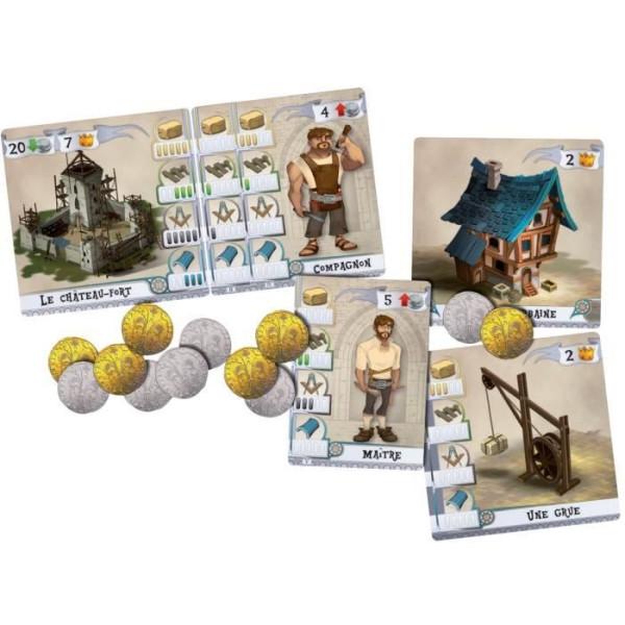 Voir la diapositive 2 : Asmodee Jeu de stratégie Asmodee Bombyx Les Bâtisseurs Moyen Âge