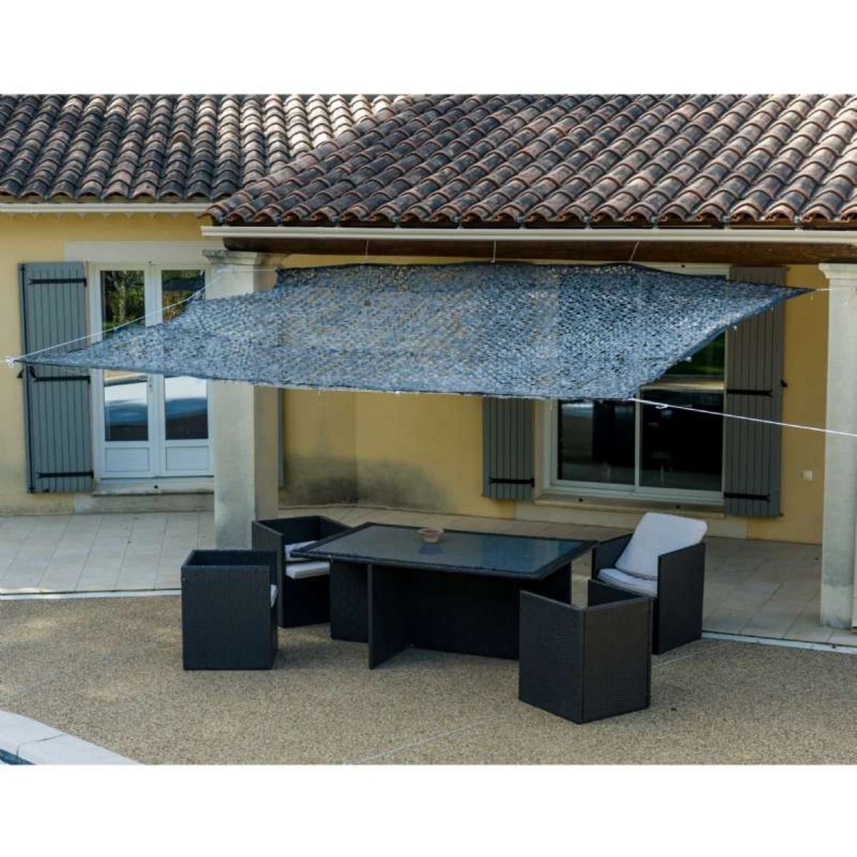  Toile d'ombrage ajourée grise 120 g/m2  2 x 3m