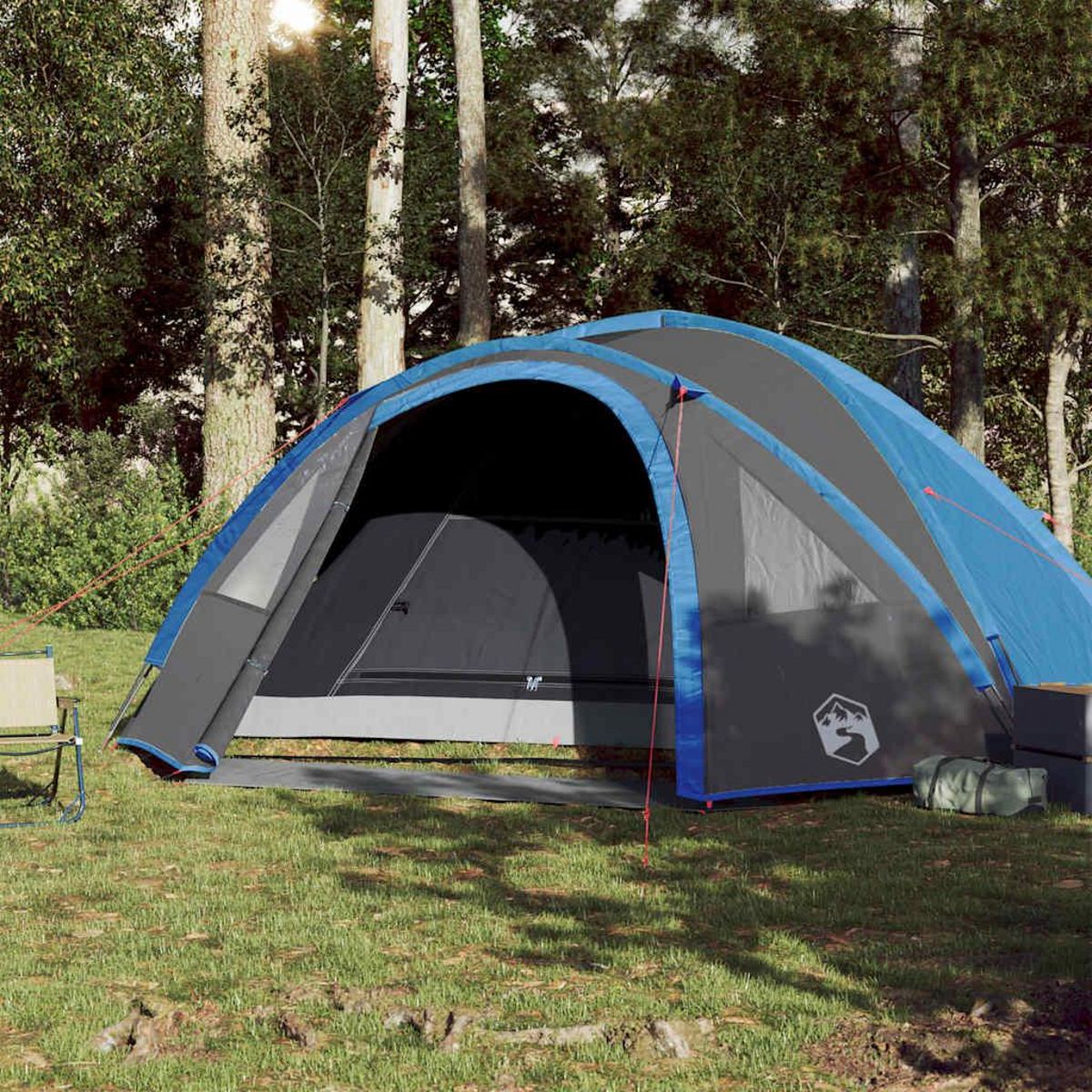 VIDAXL Tente de camping a dome 4 personnes bleu impermeable