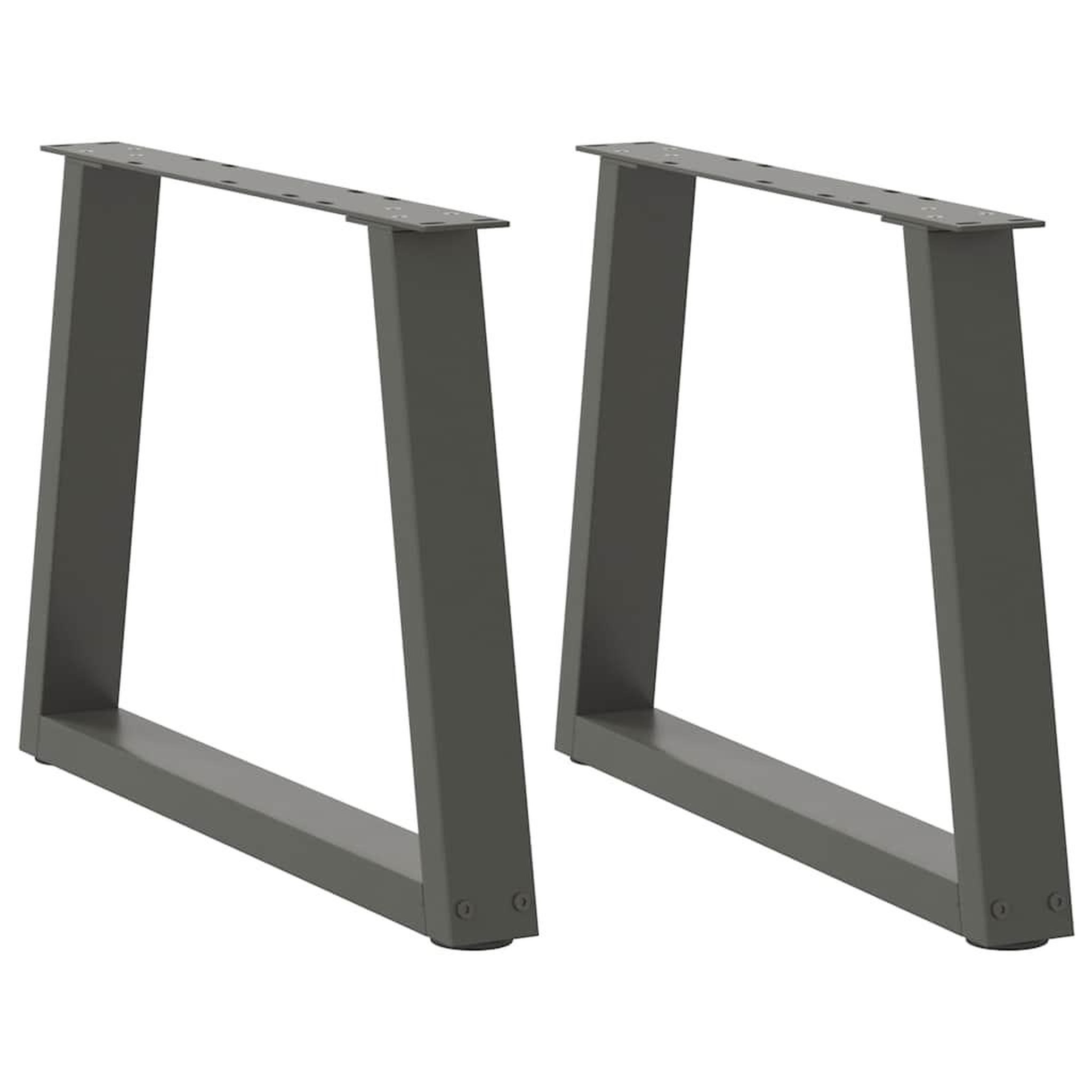 VIDAXL Pieds de table a manger en forme de V 2 pcs anthracite acier