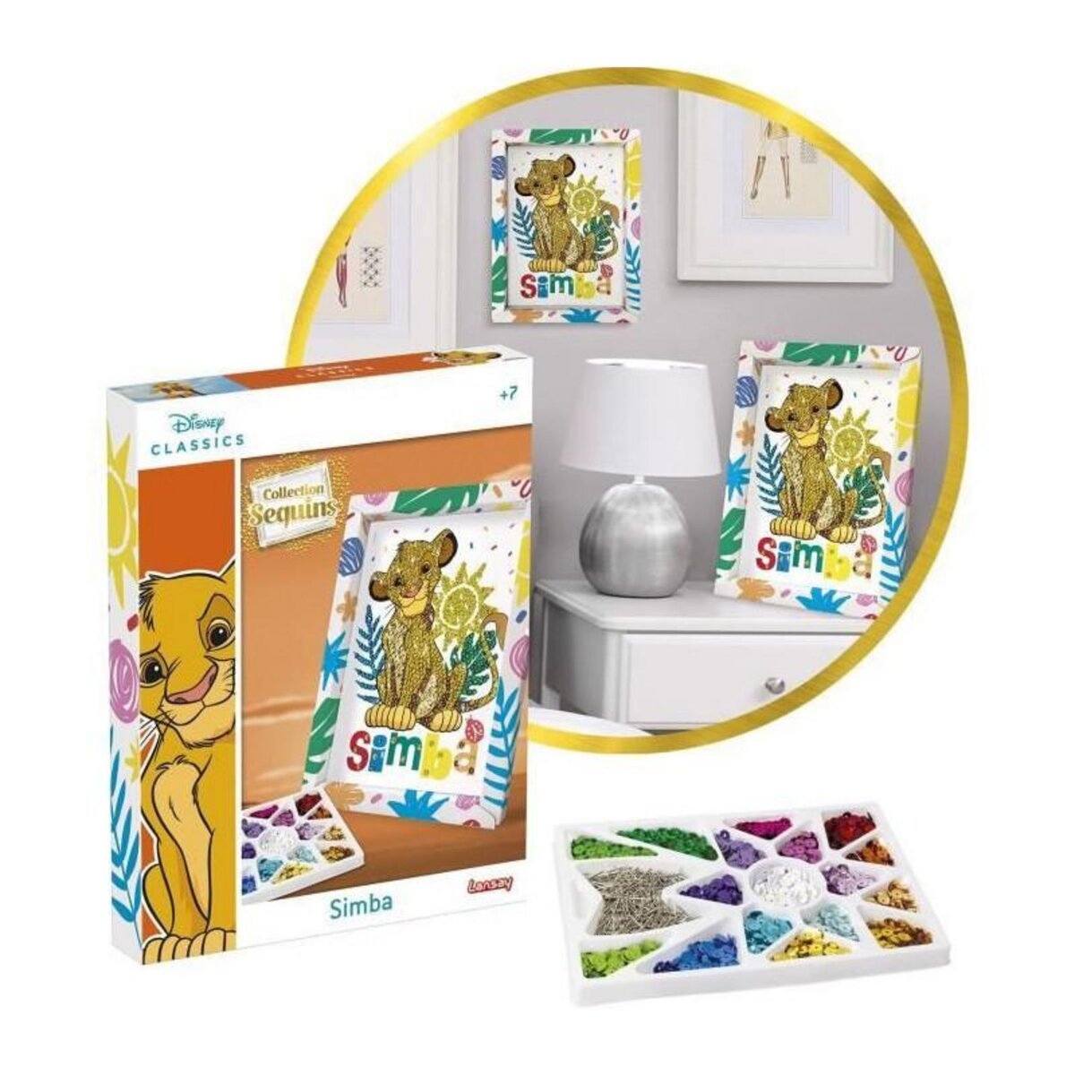 LANSAY Jeu de création - LANSAY - Collection sequins - SIMBA LE ROI LION - Des 7 ans