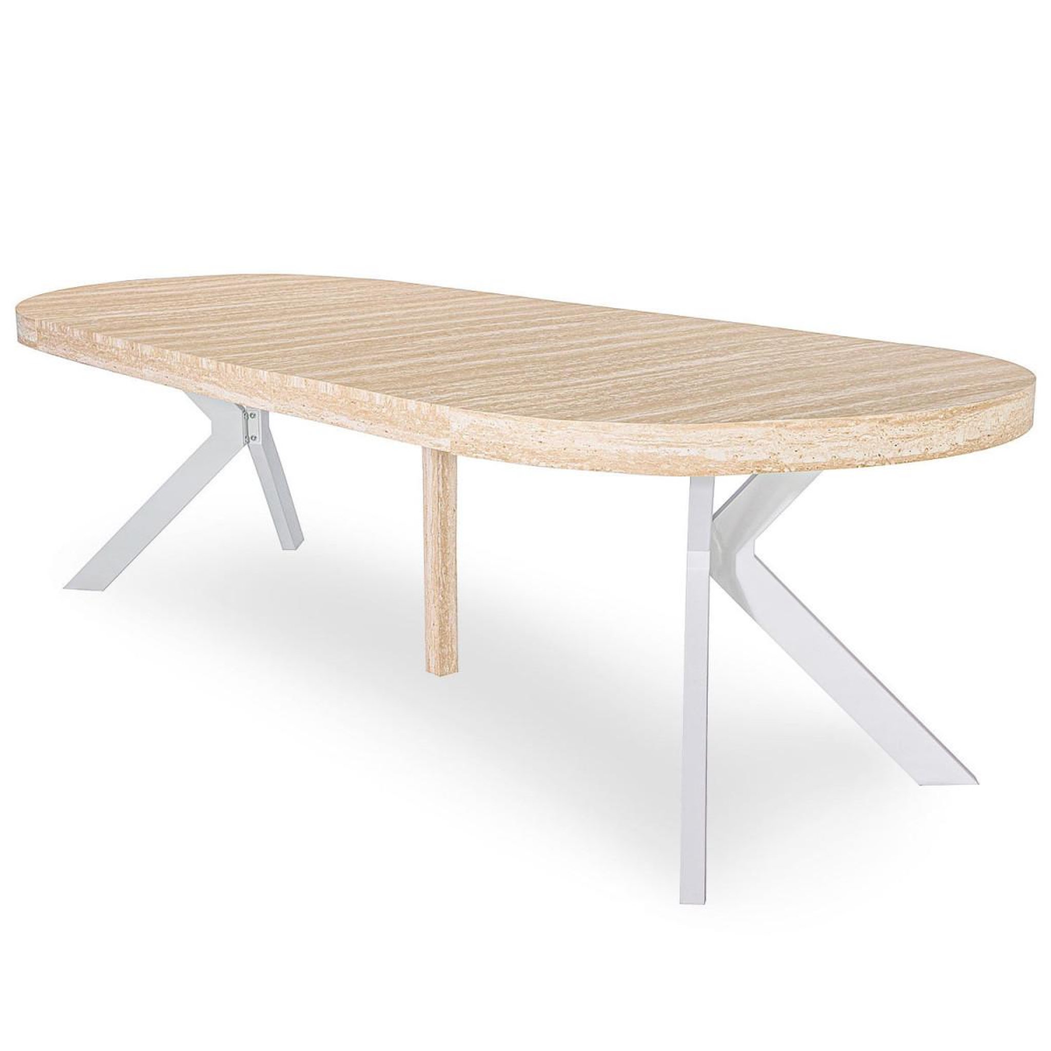 Voir la diapositive 3 : Paris Prix Table à manger extensible  zefane  110-260cm beige & blanc