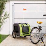 VIDAXL Remorque de velo pour animaux de compagnie vert et gris
